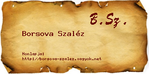 Borsova Szaléz névjegykártya